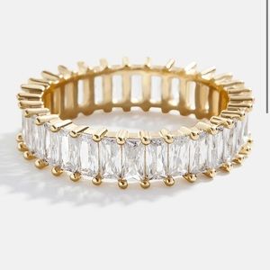 BaubleBar Mini Alidia Cubic Zirconia Ring, gold, size 8, NWT